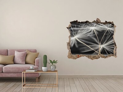 Autocolant de perete gaură 3D Flori de păpădie în beton