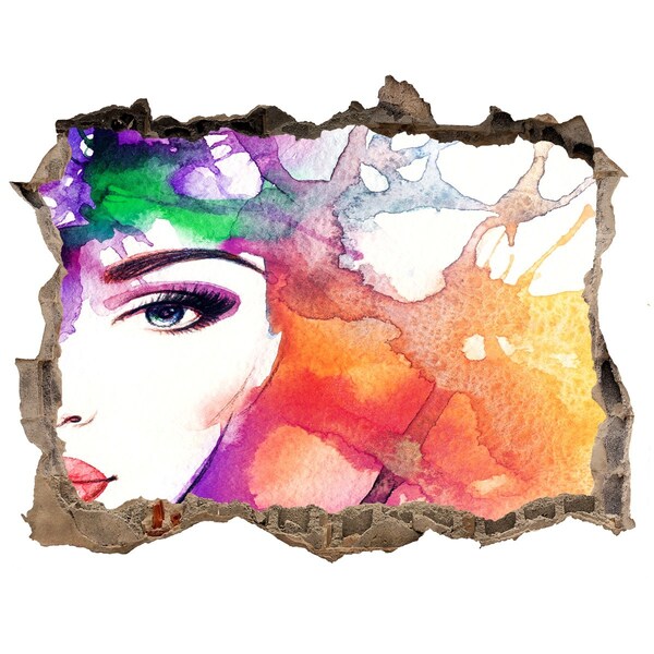 Autocolant autoadeziv gaură Portret în apă colorată