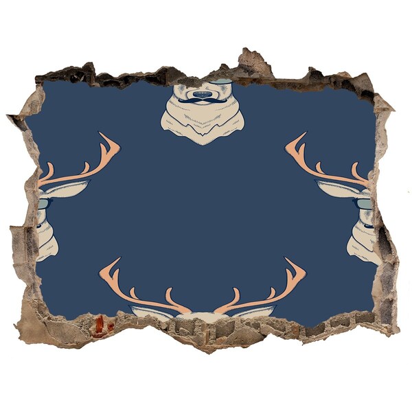 Autocolant 3D gaura cu priveliște Cerb în ochelari de soare