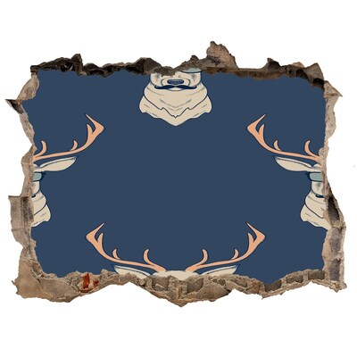 Autocolant 3D gaura cu priveliște Cerb în ochelari de soare