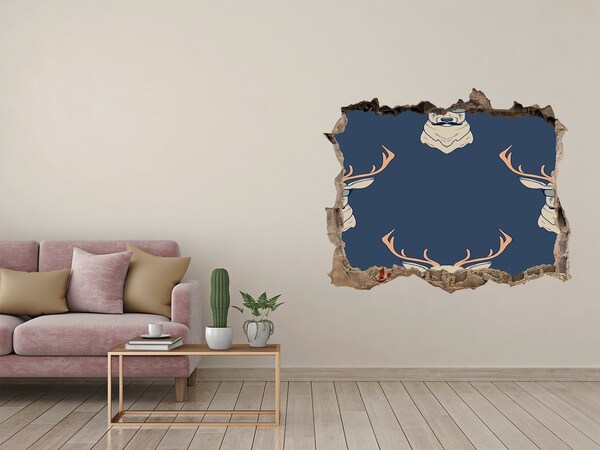 Autocolant 3D gaura cu priveliște Cerb în ochelari de soare