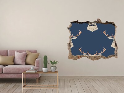 Autocolant 3D gaura cu priveliște Cerb în ochelari de soare