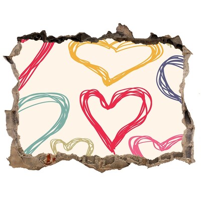 Fototapet 3D gaură în perete Inimă pe perete