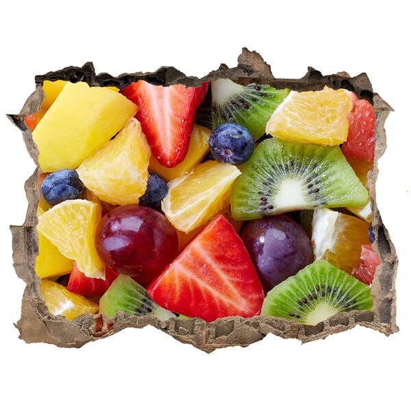 Autocolant un zid spart cu priveliște Paradisul fructelor din beton