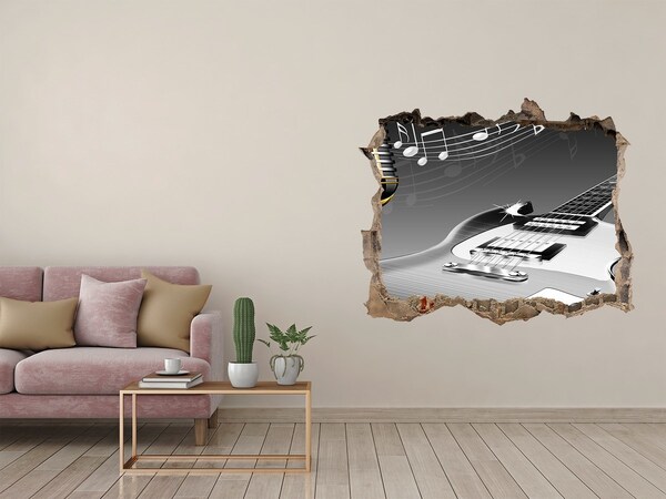 Autocolant 3D gaura cu priveliște Gaură muzicală în perete