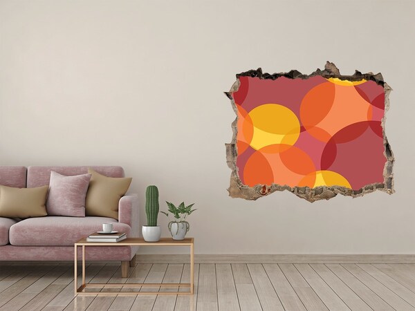 Autocolant autoadeziv gaură Cercuri colorate pe un fundal de beton