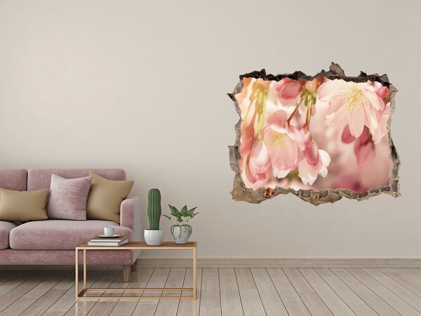 Autocolant un zid spart cu priveliște Un vis floral în beton