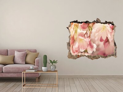 Autocolant un zid spart cu priveliște Un vis floral în beton