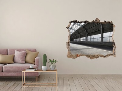 Fototapet un zid spart cu priveliște Farmecul urban din spatele găurii