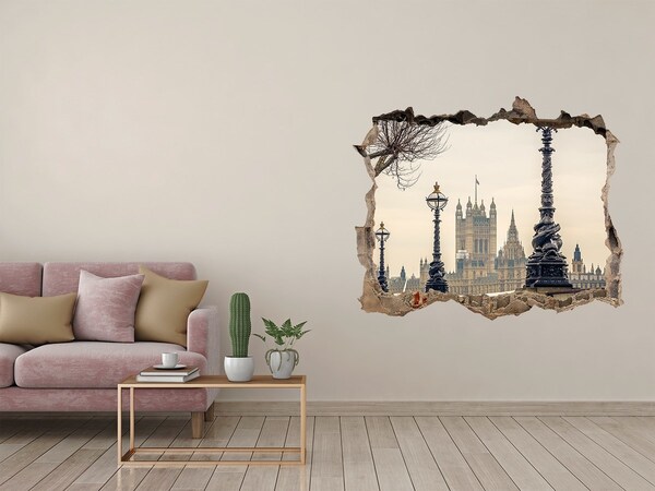 Autocolant de perete gaură 3D Vedere a Londrei