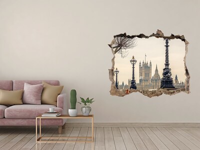 Autocolant de perete gaură 3D Vedere a Londrei