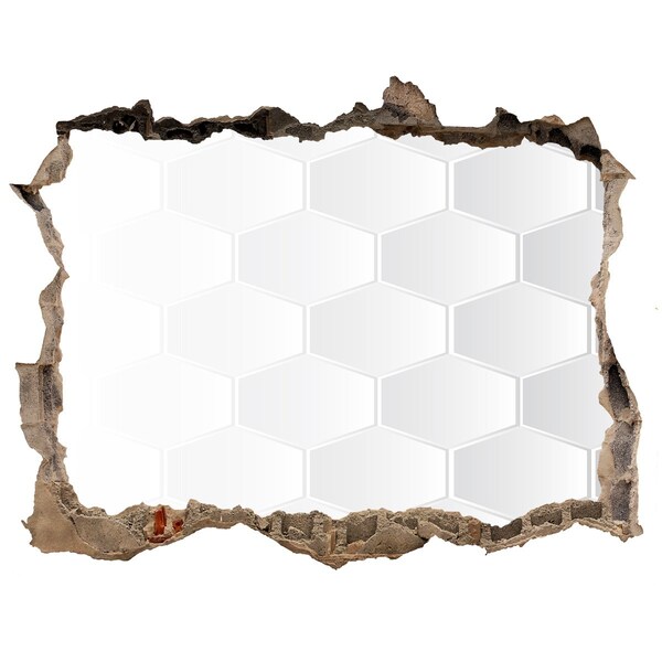 Autocolant gaură 3D Zid spart cu model hexagonal