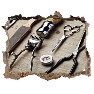 Autocolant de perete gaură 3D Atelier de coafură