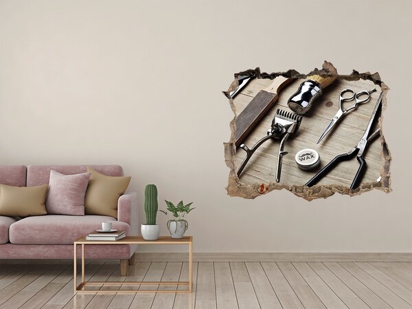 Autocolant de perete gaură 3D Atelier de coafură