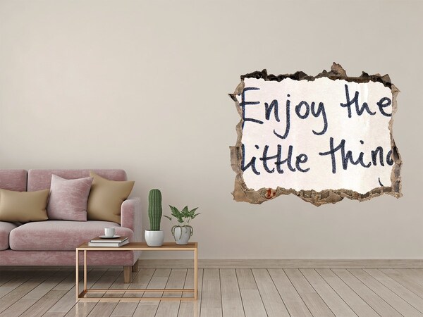 Autocolant un zid spart cu priveliște Un perete deteriorat cu o inscripție