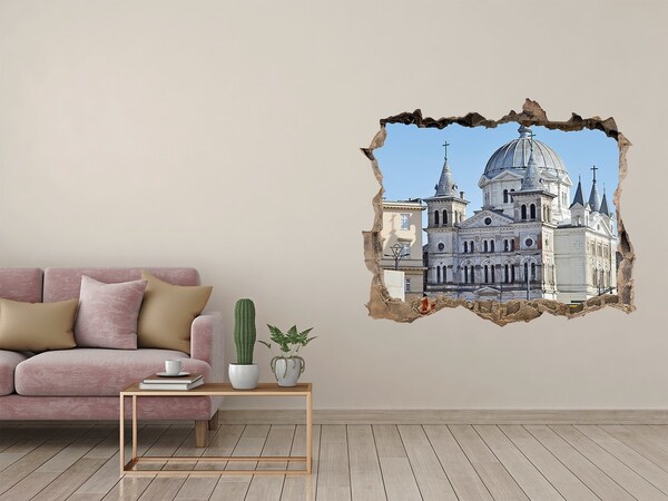 Fototapet 3D gaură în perete Catedrala istorică din oraș