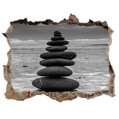 Autocolant 3D gaura cu priveliște Turnuri de piatră pe plajă