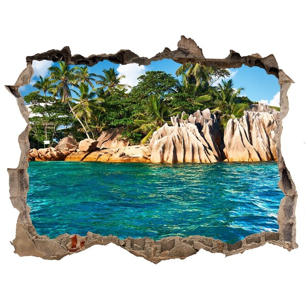 Fototapet 3D gaură în perete Insula tropicala