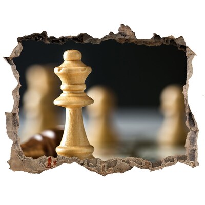 Autocolant autoadeziv gaură Jucând șah printr-o gaură în perete