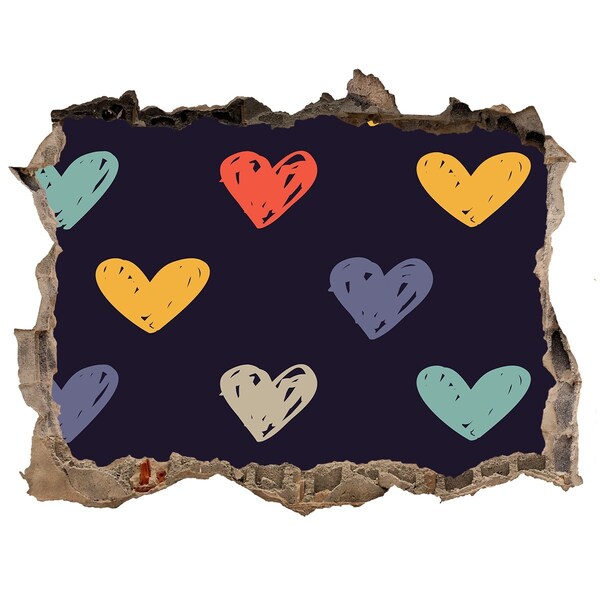 Fototapet 3D gaură în perete Inimă pe perete