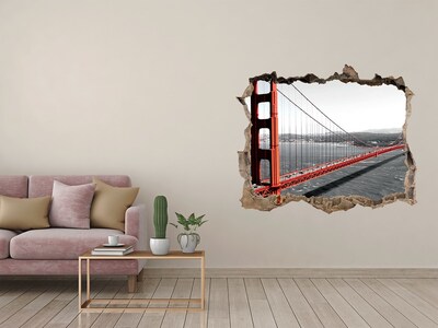 Fototapet 3D gaură în perete Podul Golden Gate din San Francisco