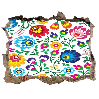 Autocolant gaură 3D Model floral pe perete