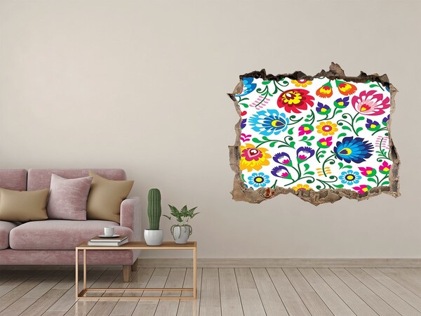 Autocolant gaură 3D Model floral pe perete