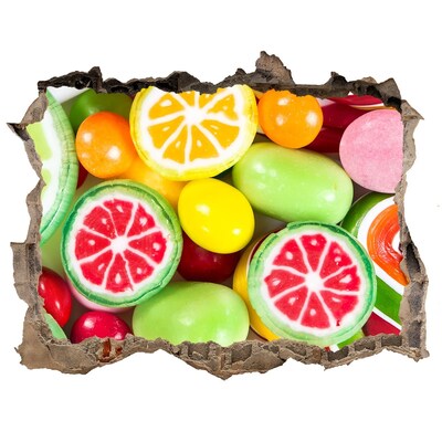 Autocolant de perete gaură 3D Paradisul dulciurilor