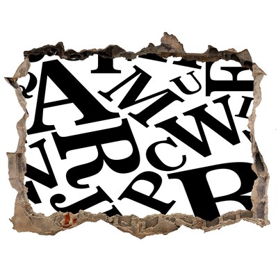 Autocolant autoadeziv gaură Litere rupte pe perete