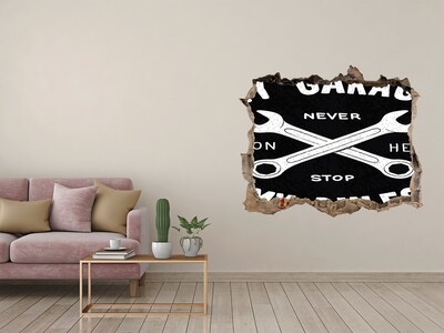 Autocolant de perete gaură 3D Atelier despre reguli