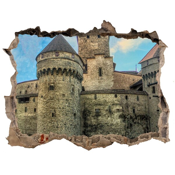 Autocolant gaură 3D Un castel în ruine