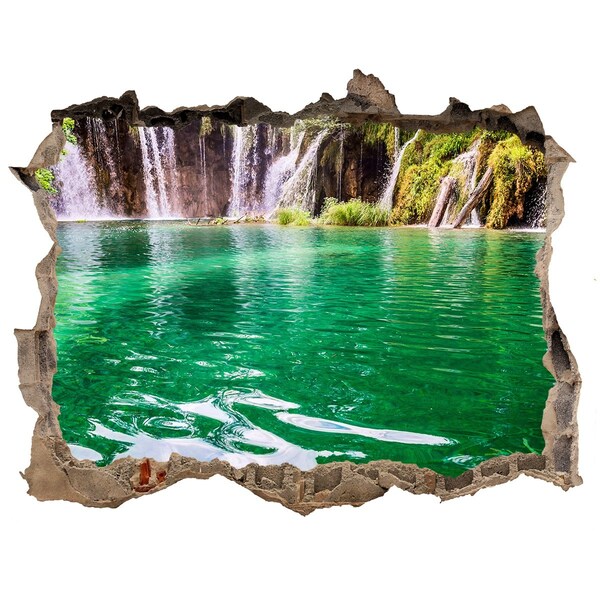 Fototapet 3D gaură în perete Lacul plitvice