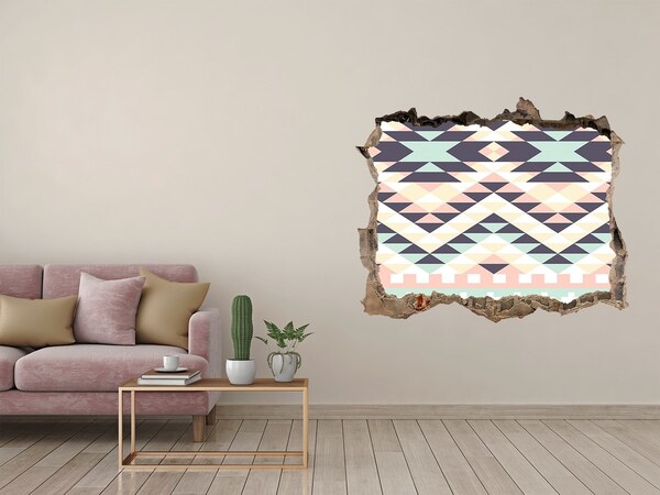 Autocolant un zid spart cu priveliște Geometrie în gaură