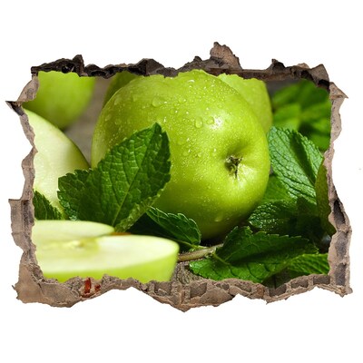 Autocolant gaură 3D Mere verzi în grădină