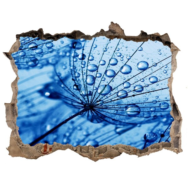 Autocolant un zid spart cu priveliște Picături de apă pe o floare delicată