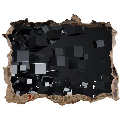 Autocolant autoadeziv gaură Cuburi negre în spațiul 3D