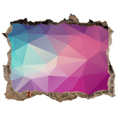 Fototapet un zid spart cu priveliște Geometrie în gaură