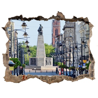 Autocolant autoadeziv gaură Stradă cu monument