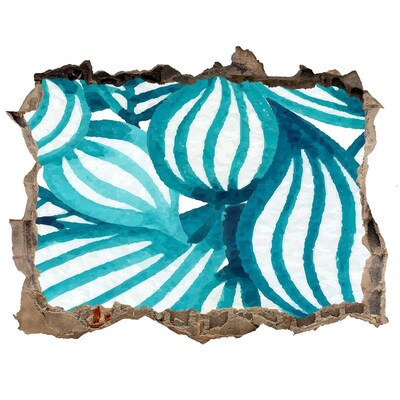 Fototapet 3D gaură în perete Frunze tropicale într-o gaură în perete