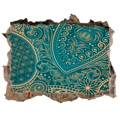 Autocolant gaură 3D Model boho verde