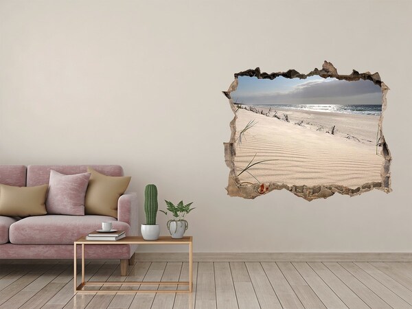 Fototapet 3D gaură în perete Iluzia unei plaje din beton