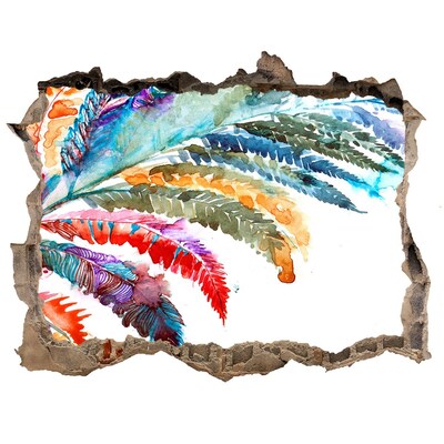 Autocolant 3D gaura cu priveliște O oază tropicală din beton