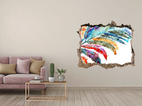 Autocolant 3D gaura cu priveliște O oază tropicală din beton