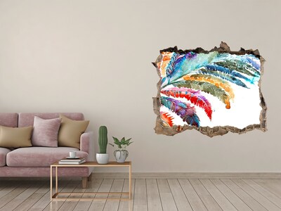 Autocolant 3D gaura cu priveliște O oază tropicală din beton