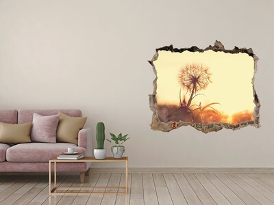 Autocolant de perete gaură 3D O floare în razele soarelui