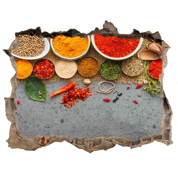 Autocolant de perete gaură 3D O bucătărie plină de condimente