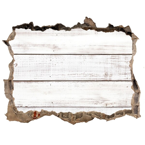 Autocolant de perete gaură 3D O placă de lemn într-o gaură din perete