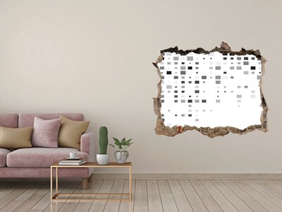 Fototapet un zid spart cu priveliște perete dărăpănat cu model digital