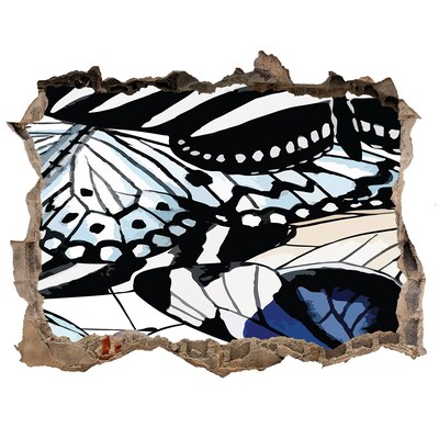 Autocolant un zid spart cu priveliște Fluturi într-o compoziție colorată