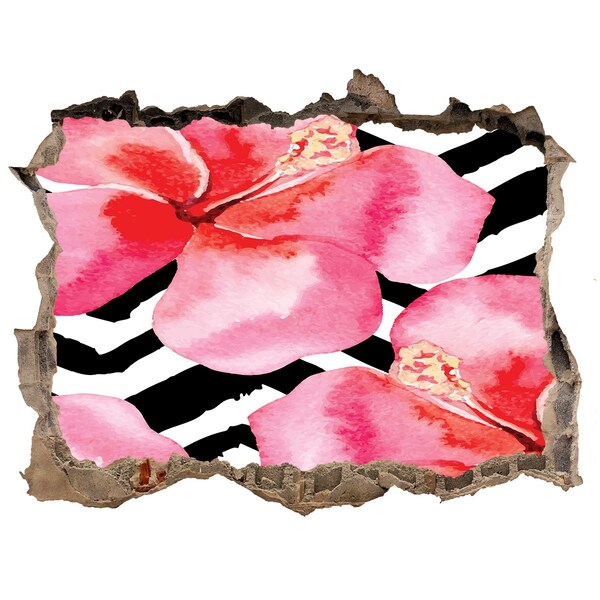 Autocolant gaură 3D Gaură de floare în perete